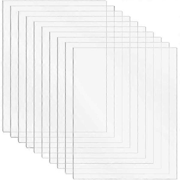 10 stk. akrylplader 1 mm - transparente plexiglas plastplader til hobbyprojekter
