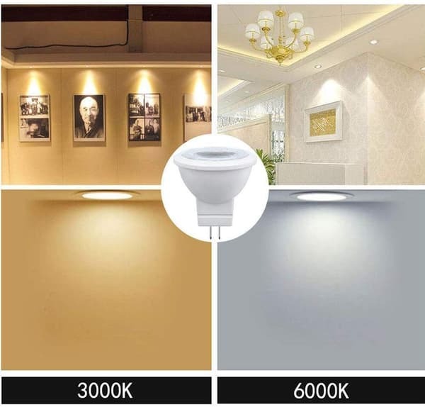 3W MR11 GU4 LED-pære, kald hvit 6000K AC/DC 12V (4 stk.)