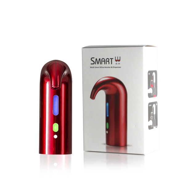 Elektrisk vinluftare hällare, smart automatisk vinautomat, filterluftande hällare och karaffpip, med vakuumvinpropp (Lucky Red)