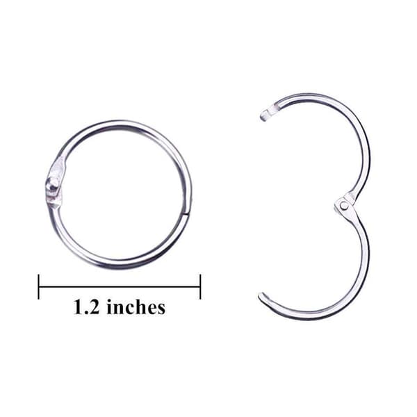100 stk. permaringer 1,2 tommer/30 mm sølvmetall