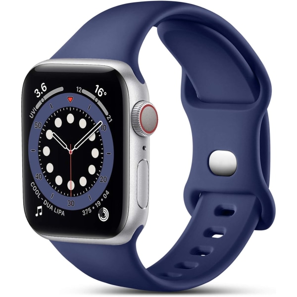6-pack flätad solo-slinga kompatibel med Apple Watch -remmar 44 mm 45 mm 42 mm 49 mm kvinnor män, justerbar nylon stretchigt elastiskt sportersättningsband blue 42/44/45/49MM