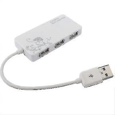 4 Porte USB 2.0 Hub, Plug and Play, Hvid