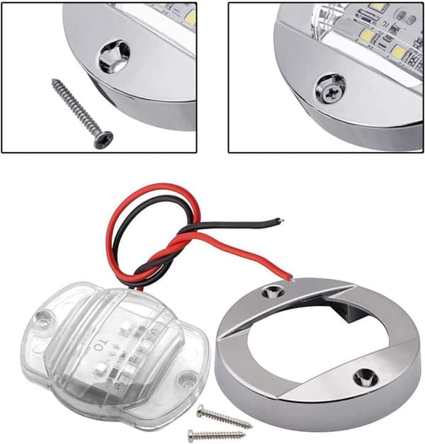 4 stk. LED-bådslys 12V runde marine lampe LED hækmonteret lys til båddæk (grøn)