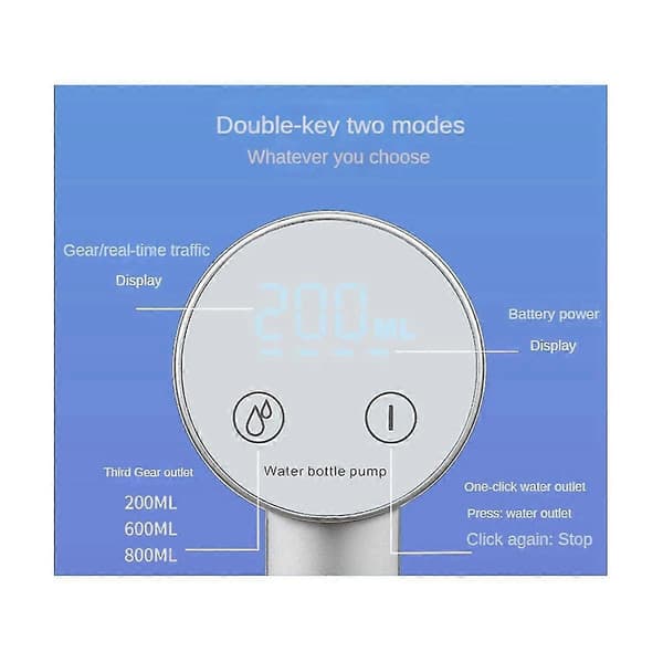 Vattenflaskpump Hushåll USB Elektrisk Vikbar Vatten Sugenhet Vattendispenser Vattenpump F