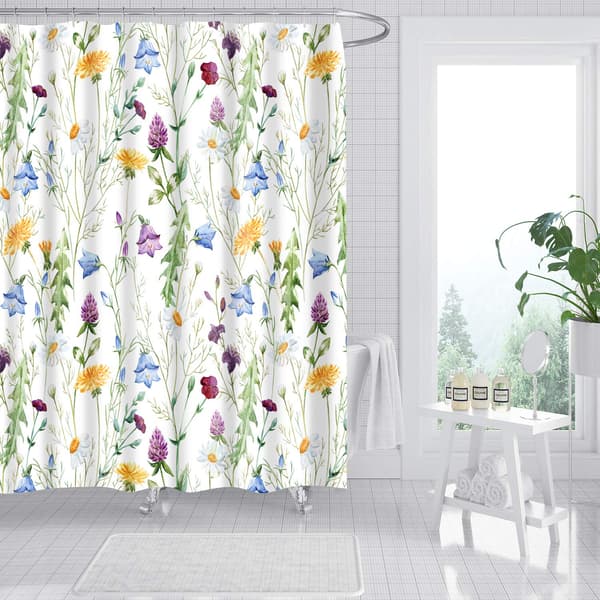 Wildflower Duschdraperi för badrum, 180L x 180W centimeter