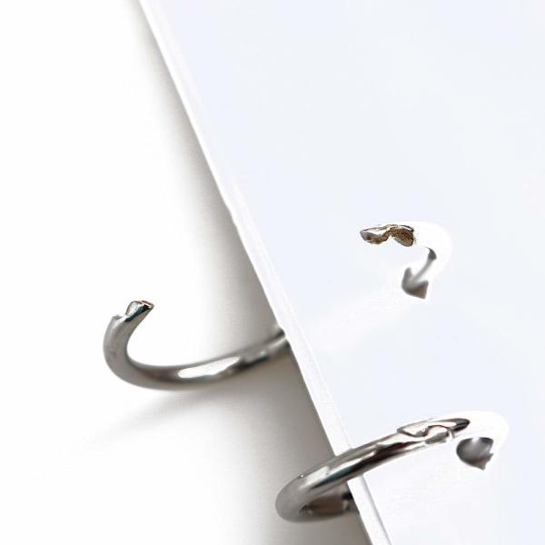 5 stk. 3 hullers metal løse blad binderinge 20mm