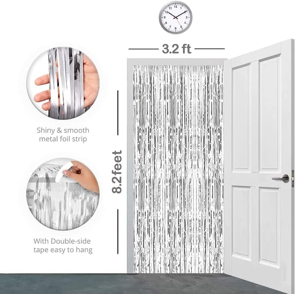 2 stk 3ft X 8.3ft sølv glitter gardin
