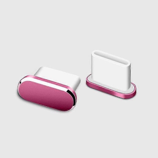 5-pack USB Typ C Dammskydd, USB C-port Dammskydd - Rosa pink