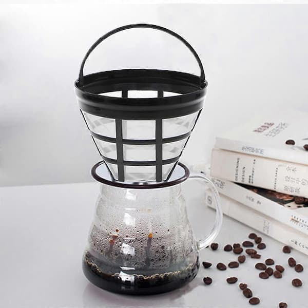 1 st Återanvändbart kaffefilter utan pappersmugg Rostfritt stål Permanent kaffefilter Hög kvalitet