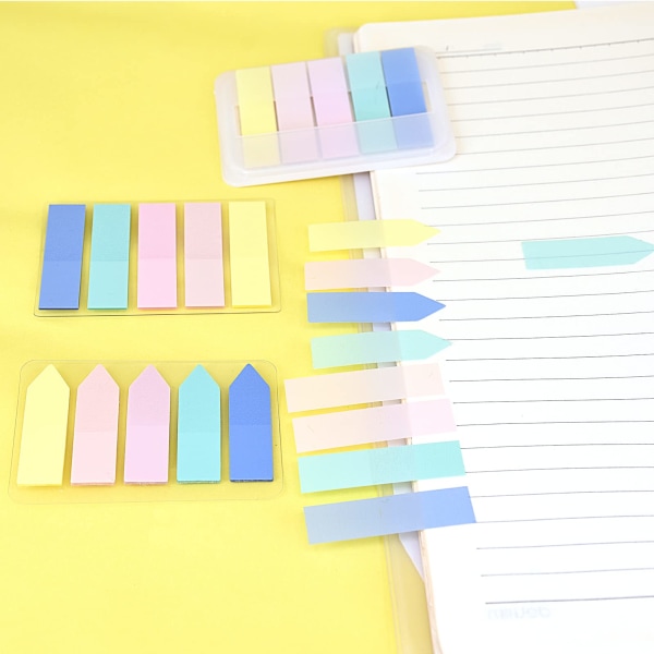 300 st Sticky Tabs, Transparent Sticky Notes Flaggor Pastellbokflikar Skrivbara anteckningsflikar Morandi Sidmarkörer Rensa Index