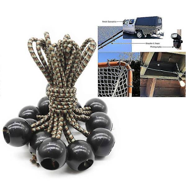 10 st Elastisk Boll Bungee Snöre Töjbart Rep För Tält Camping Presenning