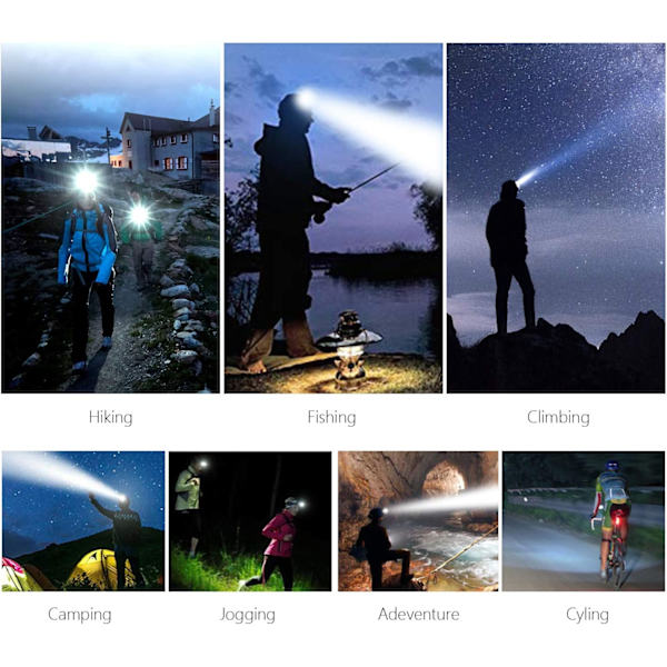 5 LED-ladattava otsalamppu - 12000lm 4 valotilaa