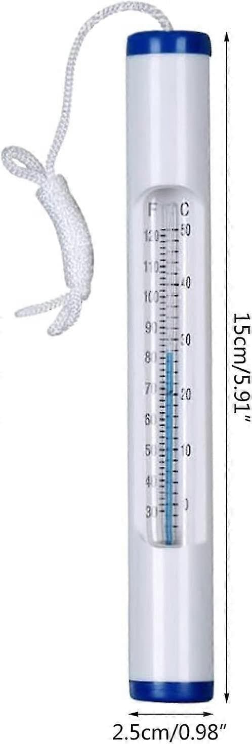 Flydende svømmepøltermometer hvidt poolvandtermometer med snor udendørs flydende svømmetermometer termometer med snor til pools An
