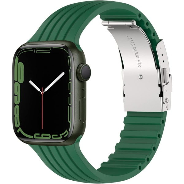 Rem för Apple Watch-remmar 42mm 44mm 45mm 4mm, DIY-design Skärbar mjuk andningsbar sportarmband för iWatch-serien green 42/44/45/49MM