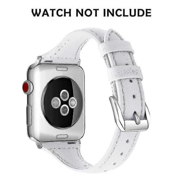 Ohut nahkaranneke Series-White -kelloille, 42/44 mm
