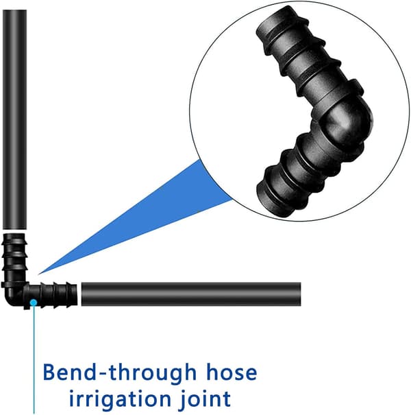 Drypvandingsforbindelse, 100 stk. albuevandingsforbindelse, 16 mm drypvandingsfitting, 90 graders plasthoseslangeforbindelse til drivhusplanter, have