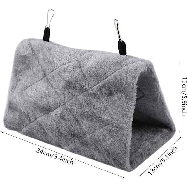 Papegojgunga Fågelbo Varm Mjuk Bur Tält (M 13x15x24cm-Grå)