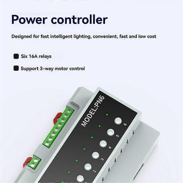 Tuya Smart Home 6-kanals 16A Relæ Switch Modul Tør Kontakt Modul til Intelligent Apparatstyring