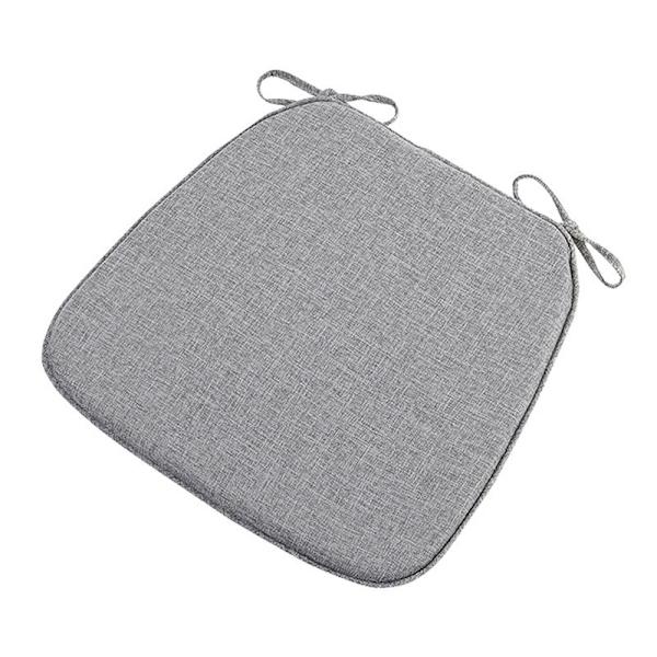 Stolsdyna halkfri köksstolsdyna med band, minnesskum 45*42CM, matstolsdyna - ljusgrå