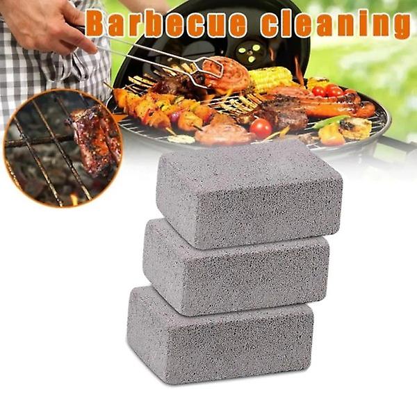 3 Grill cleaning stones to clean your grill effectively - Pumice stone to easily remove stains and grease, 10*7*4 cm