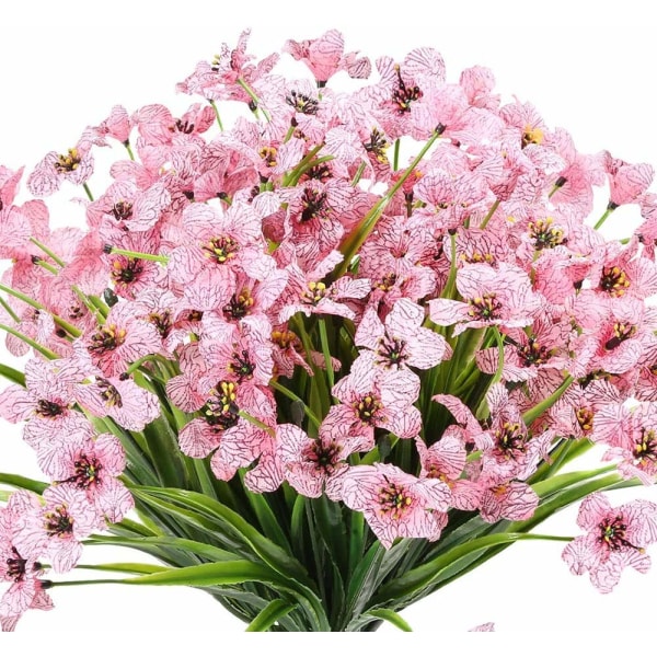 6 kpl tekovioletteja kukkia, ulkona haalistumattomia kukkia (vaaleanpunainen)
