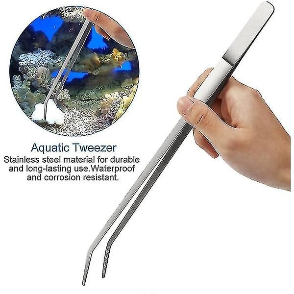 Akvarium Aquascaping Kit 5 i 1 Rostfritt Stål Akvarietank Vattenväxtverktygssats Tänger Saxar Spatel