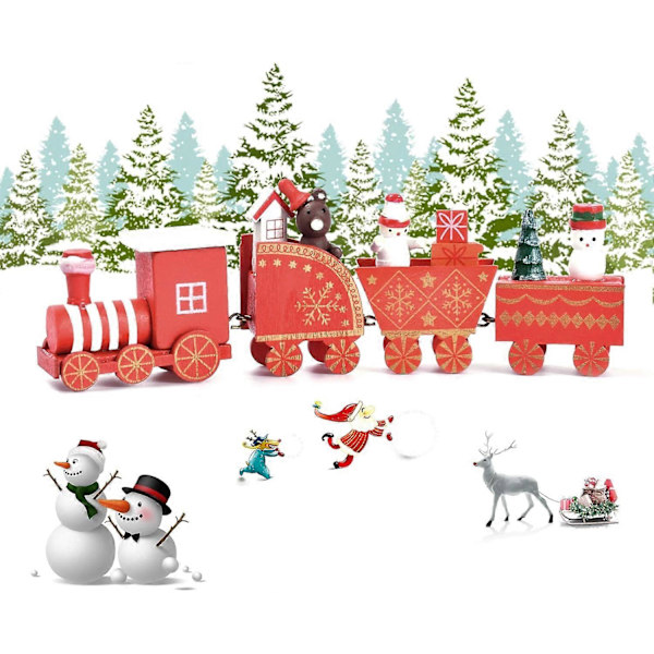 Mini tretog, tog julepynt, julepynt, miniatyr campingvogn julepynt