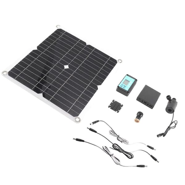 Vannfontene Pumpesett med 50W Solcellepanel, 22W Pumpe, Batteriboks og Timerkontroller