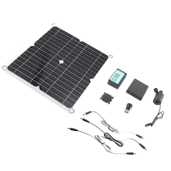 Vattenfontänpumpsats med 50W solpanel, 22W pump, batterilåda och timer