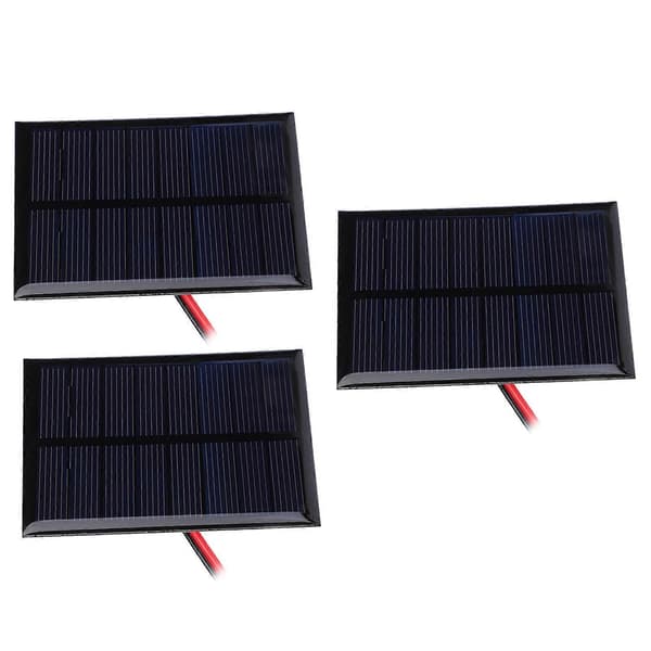 3 stk. polykrystallinsk silisium solcellepanelmodul med 30 cm kabel - DC4V 150mA strømcelle