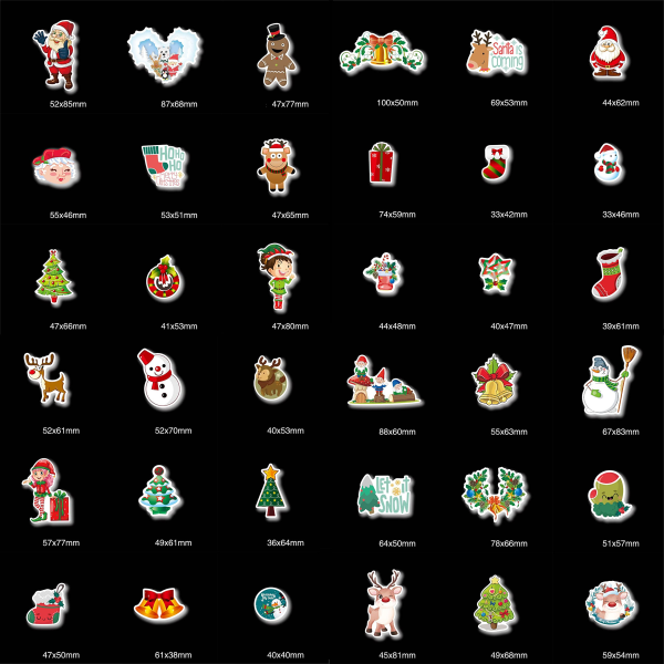 56 stycken juletikettklistermärken, julklistermärken Presentetikettklistermärken, klistermärken, för julteman för julfest