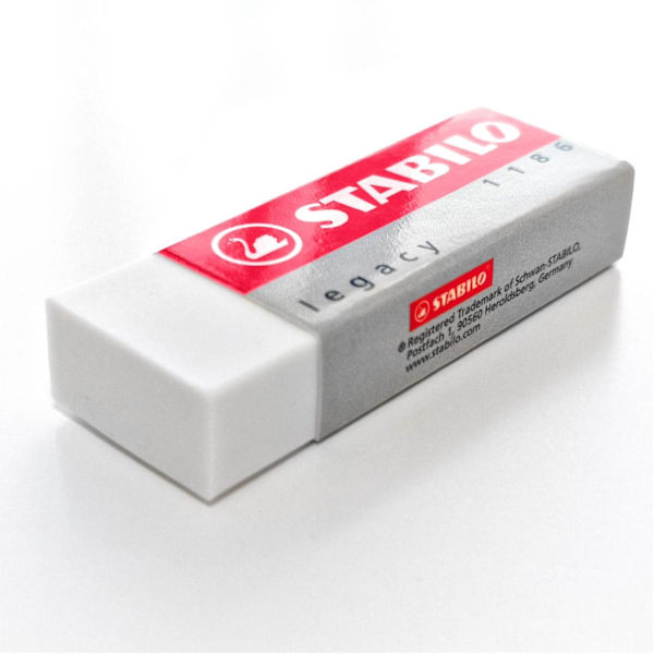 Legacy Large White Eraser Plastic Rubber Erasers [5-pack]