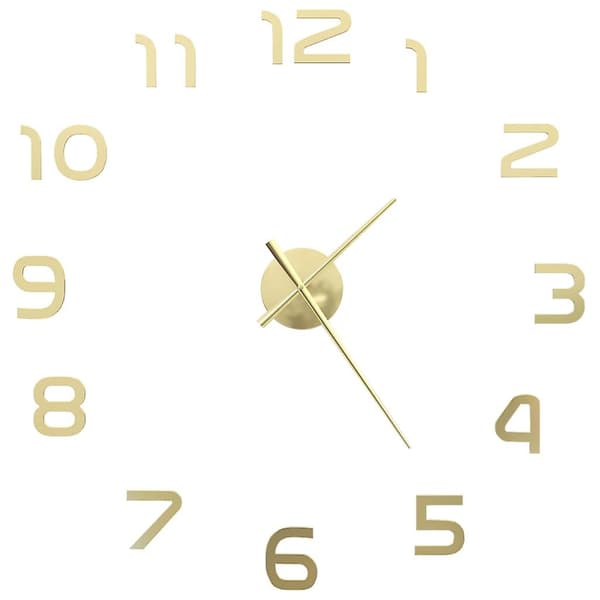 1 st 3D-Väggklocka Modern Design 100 cm XXL Guld