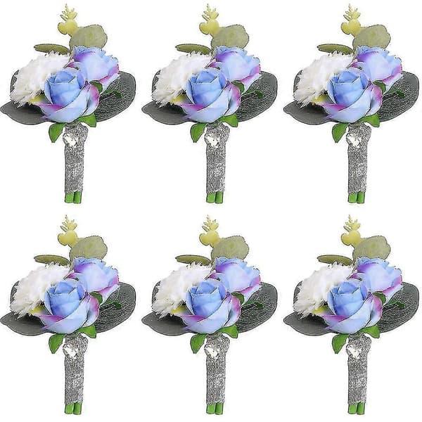 Kunstig Rose Boutonniere Corsage Sæt Rose Silkeblomst Til Bryllup