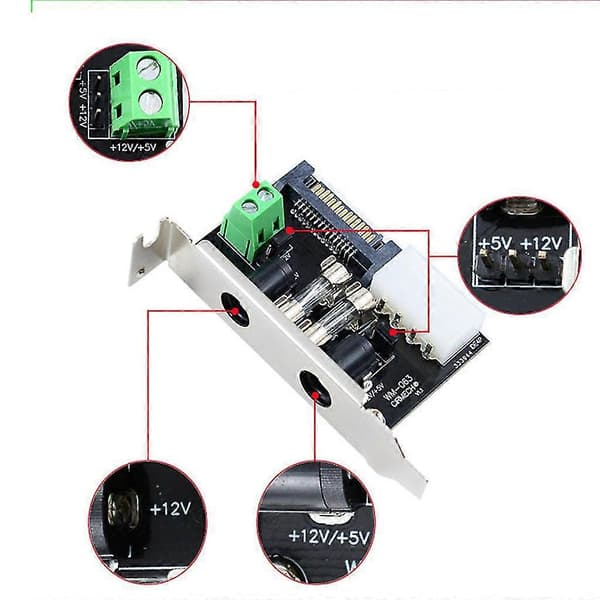 Adapterkort Desktop Computer Pc Strømforsyning Chassis Overførsel Sata Strømforsyningsmodul Kort 12v 5v Dc Baffle