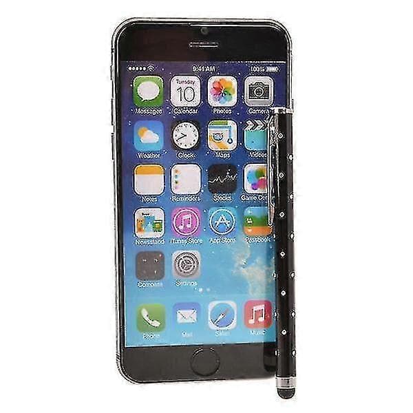 5 stk. Smuk Diamant Bling Universal Kapacitiv Stylus Til Telefoner Sort Farve