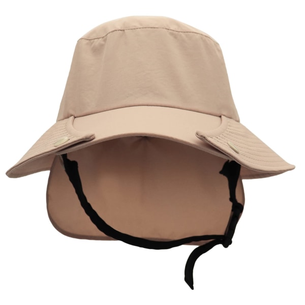 Surf Bucket Hat UV-beskyttelse Unisex Solhatt med Hakestropper Vanntett Pustende Fiskehatt med Avtakbar Nakkeklaff for Surfing Vannsport