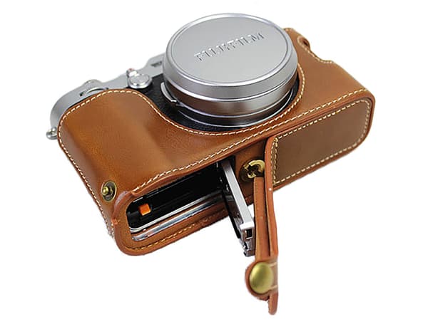 Skyddande läderkameraväska för Fujifilm x100f brun