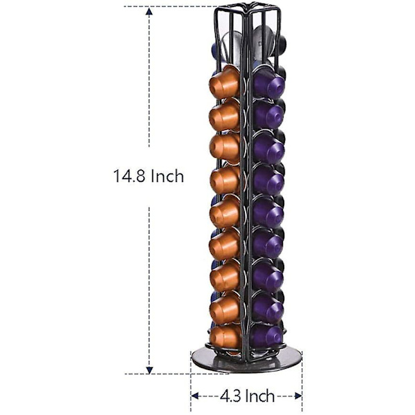 Nespresso-hållare Nespresso Kaffe Kapselhållare Nespresso Pod Kapsel Dispenser Hållare 40 Stycken 360 Grader