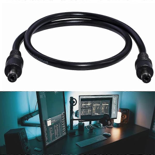 DC5521 til DC5521 Kabel Ledning 18AWG DC5.5m x 2.1mm Hann til Hann Plugg Adapter Linje
