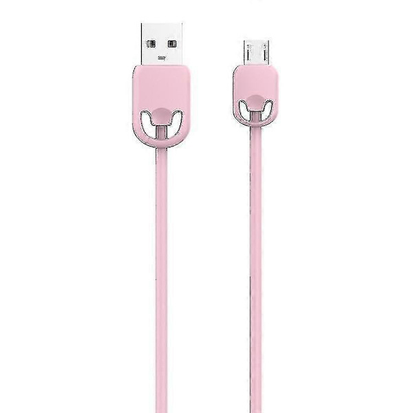Kivee Kv-Ch044 2.1a Micro Till Usb Silikon Laddnings- Datakabel, Längd: 1m (Rosa)