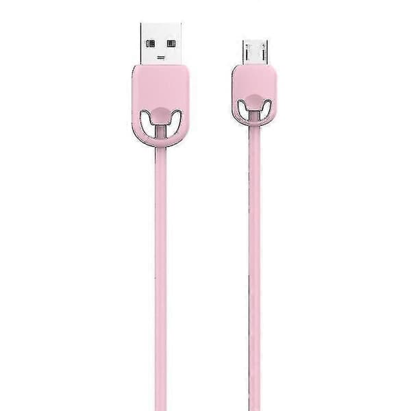 Kivee Kv-Ch044 2.1a Micro Usb-silikonilatausjohto, pituus: 1 m (pinkki)