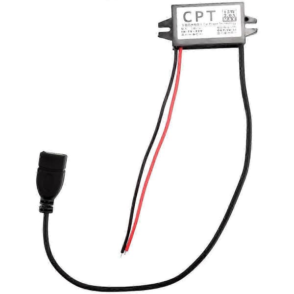 Bil Strømomformer DC 12V til 5V 3A Spændingsomformer med Enkelt USB Adapter Konnektorer til Telefon C