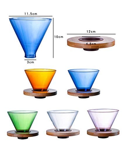 Transparent Glas Kaffe Drypper Kaffe Filter Holder Kaffe Filter Kegle med Træpude Kaffe Tragt
