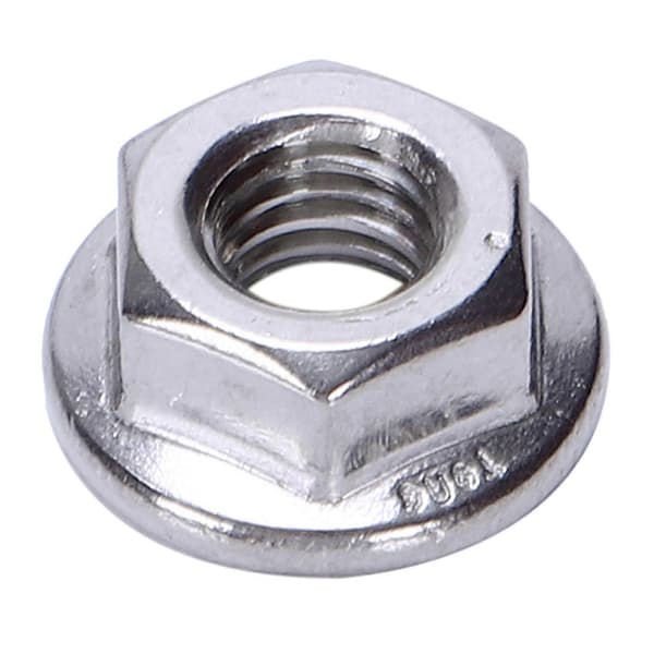 25 stk. 304 Rustfrit Stål Savtakket Flange Metrisk Hex Låsemøtrikker M6