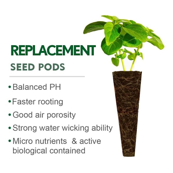 Ersättning 30PCS Seed Pod Kit för, Hydroponics Grow Anything Kit Garden Seed Starting System Indoor Hydroponics Supplies