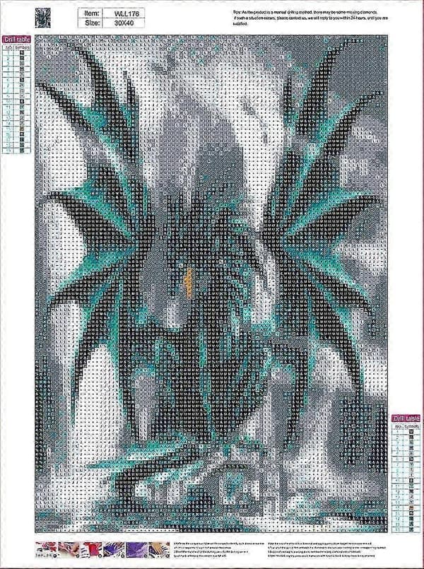 DIY 5D Diamantmålning Efter Nummer Kit, Full Borr Grön Drake Broderi Korsstygn Strassbilder Konst Hantverk Hem Väggdekor