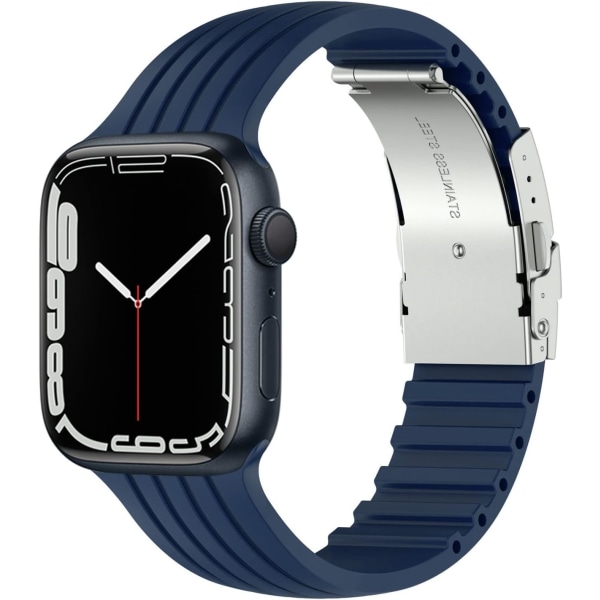 Rem for Apple Watch-remmer 42mm 44mm 45mm 4mm, DIY-design kuttbar myk pustende sportsarmbånd for iWatch-serien blue 42/44/45/49MM