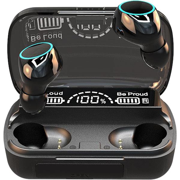 Trådløse hodetelefoner, trådløse ørepropper med mikrofon Bluetooth Touch Control Noise Reduction Hodetelefoner for Sport Work