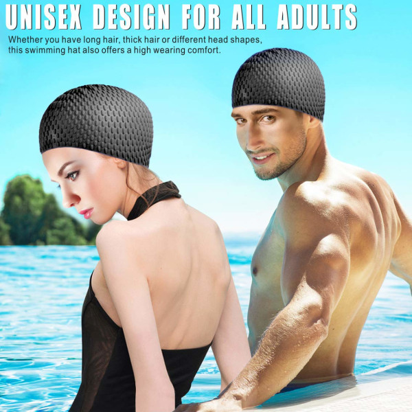Uimalippikset,Silikoninen liukastumista estävä cap unisex , musta